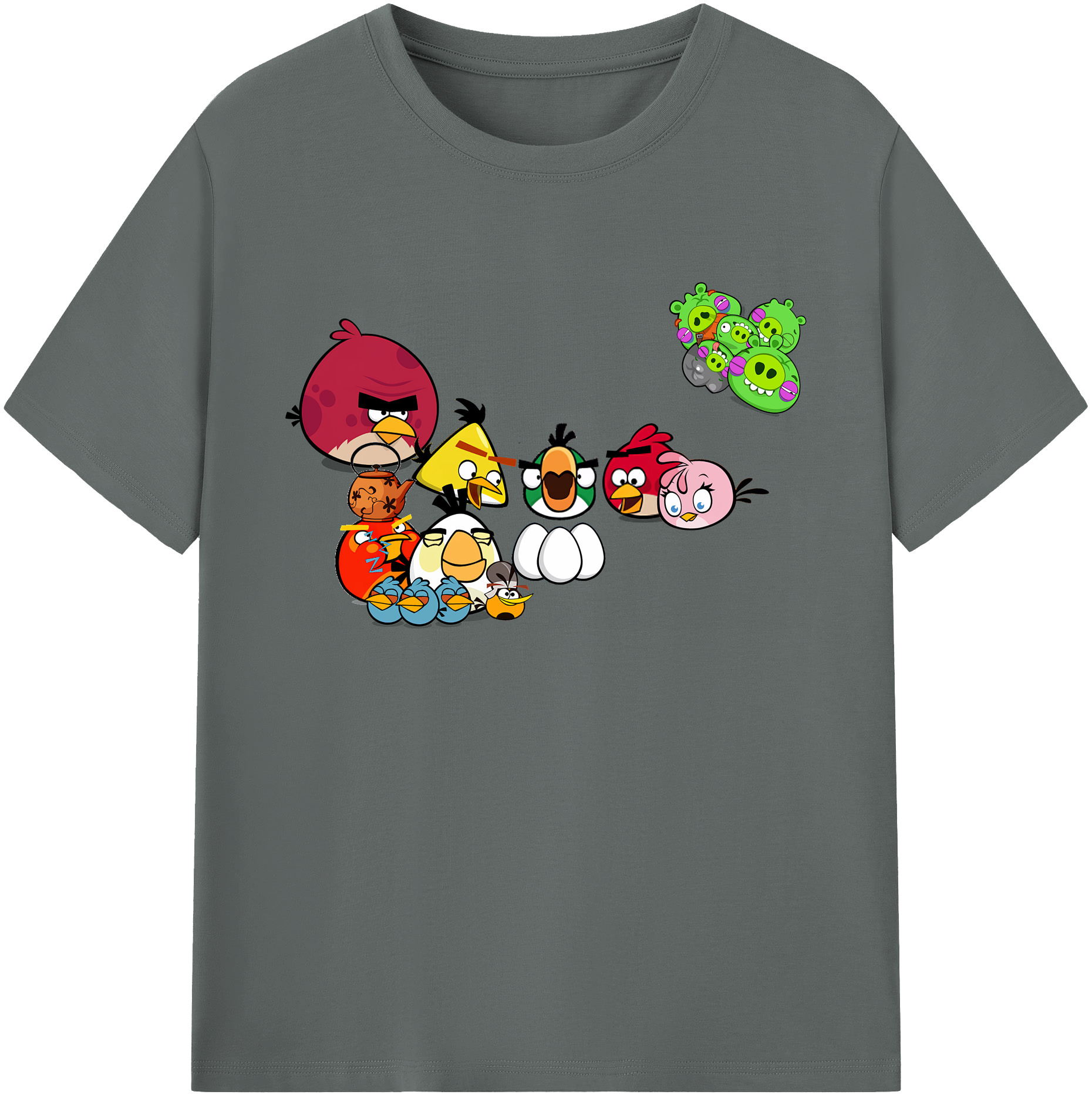 （画像用） Angry Birds アングリーバード 綿100％ メンズ半袖Tシャツ｜肌触りやわらか＆通気性